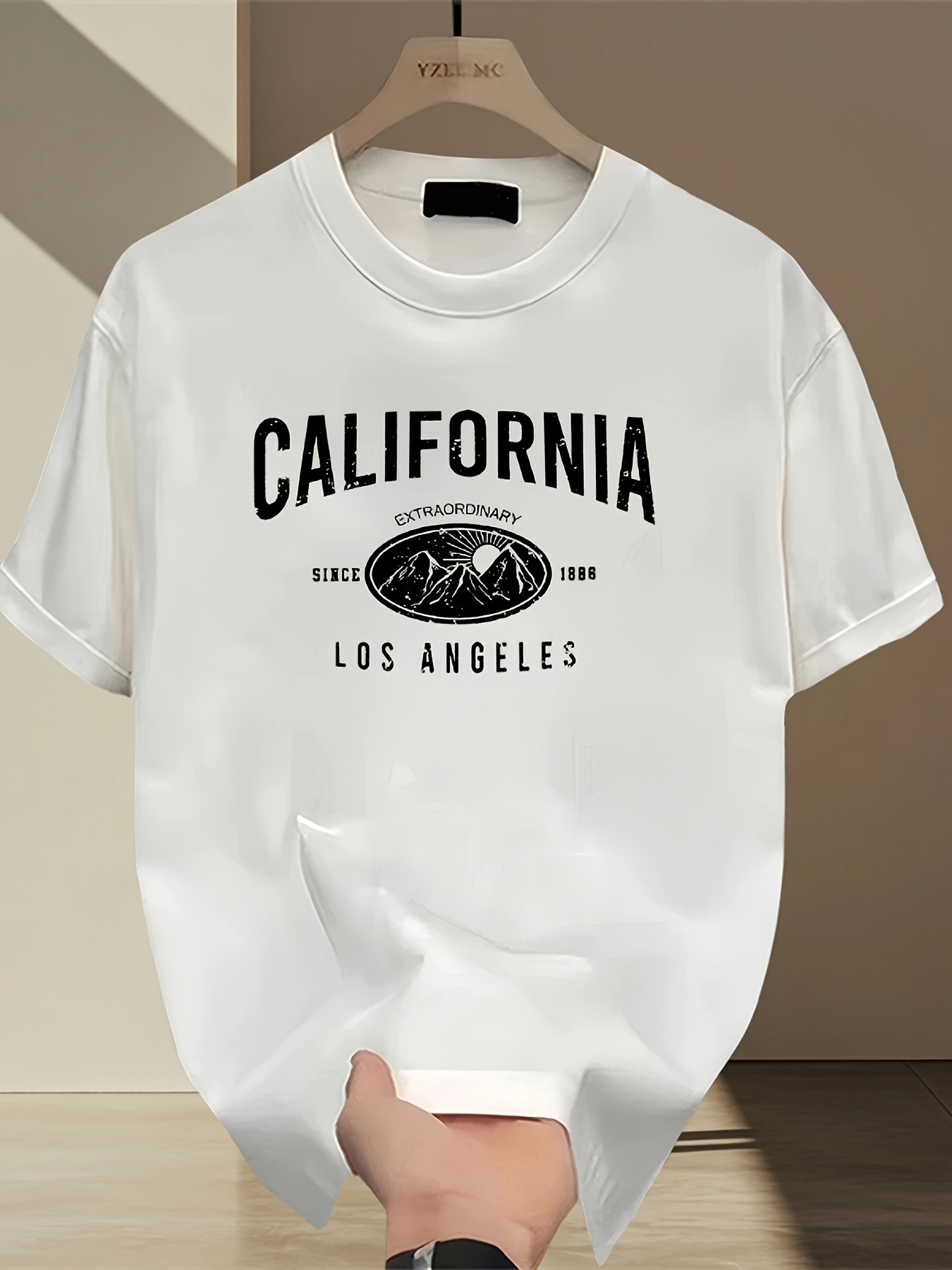 Street Fashion California - Camiseta con letras California, cuello redondo,