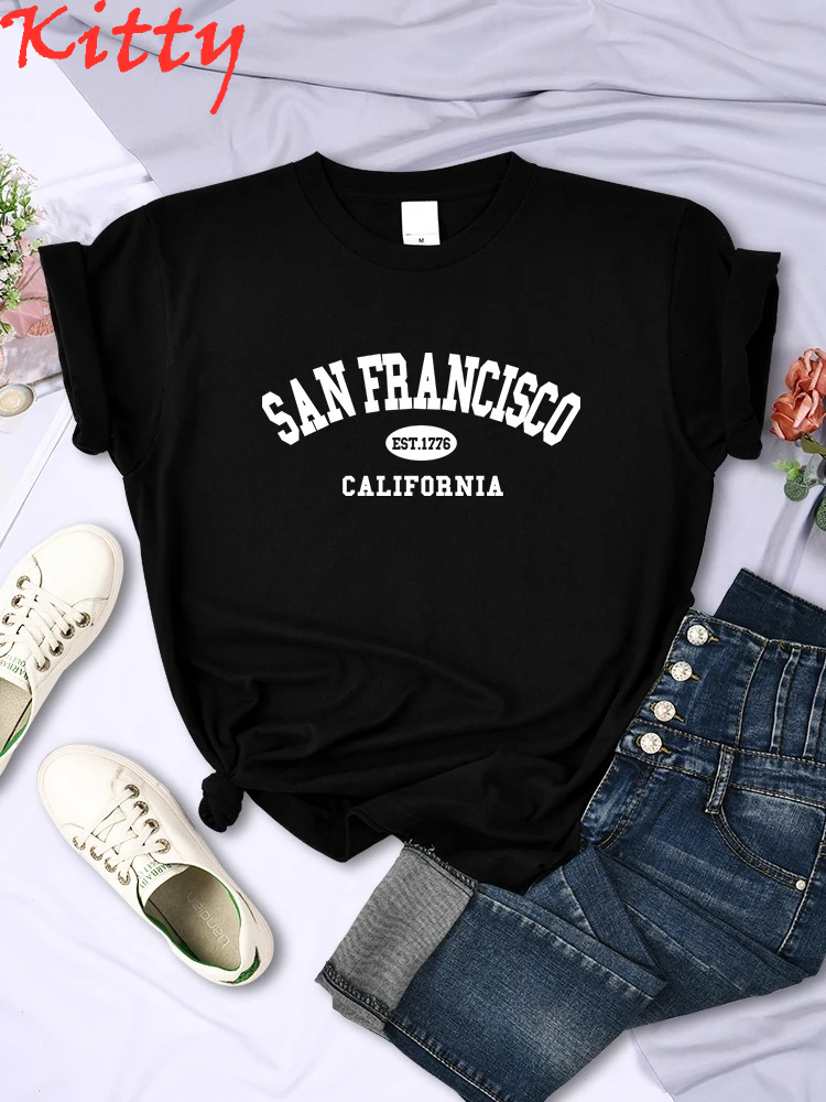 Street Fashion California - Camiseta de Mujer Sanfrancisco Est.1776 California