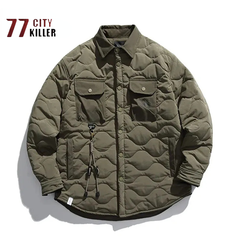 Street Fashion Erkek - Chaqueta de algodón Vintage para hombre,