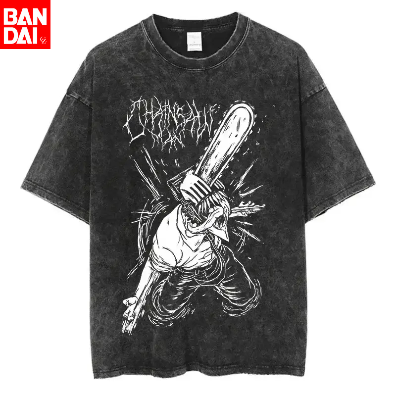Street Fashion Magazine - Camiseta Gráfica de Metal Blanco Chainsaw