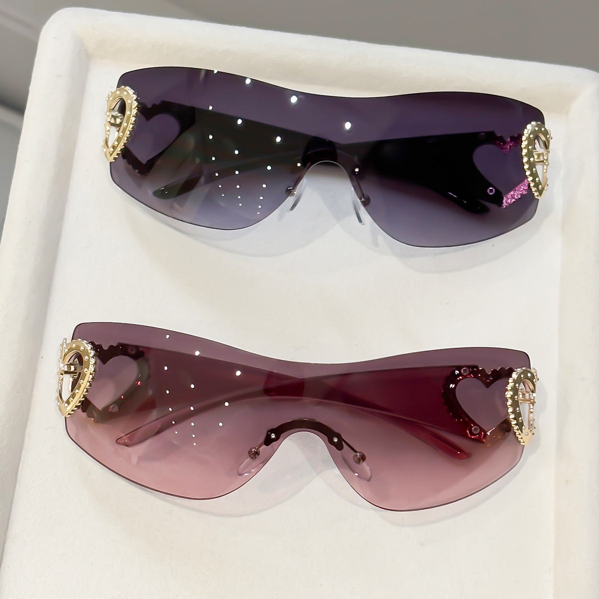 2 pares de gafas Y2K sin montu - Street Fashion Photography reseña y precio