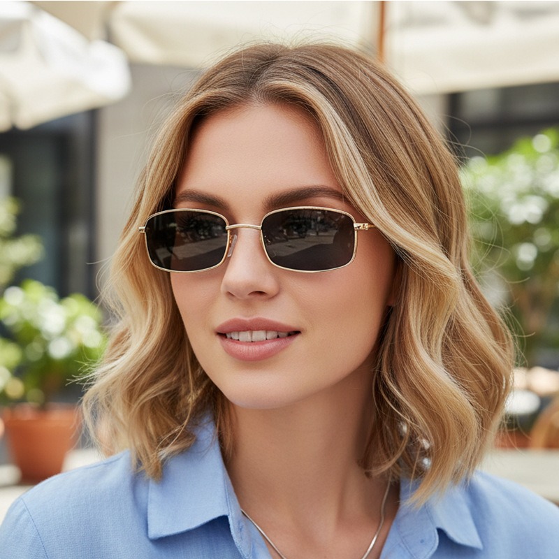 Nuevas Gafas de Sol Cuadradas  - Street Fashion Photography reseña y precio