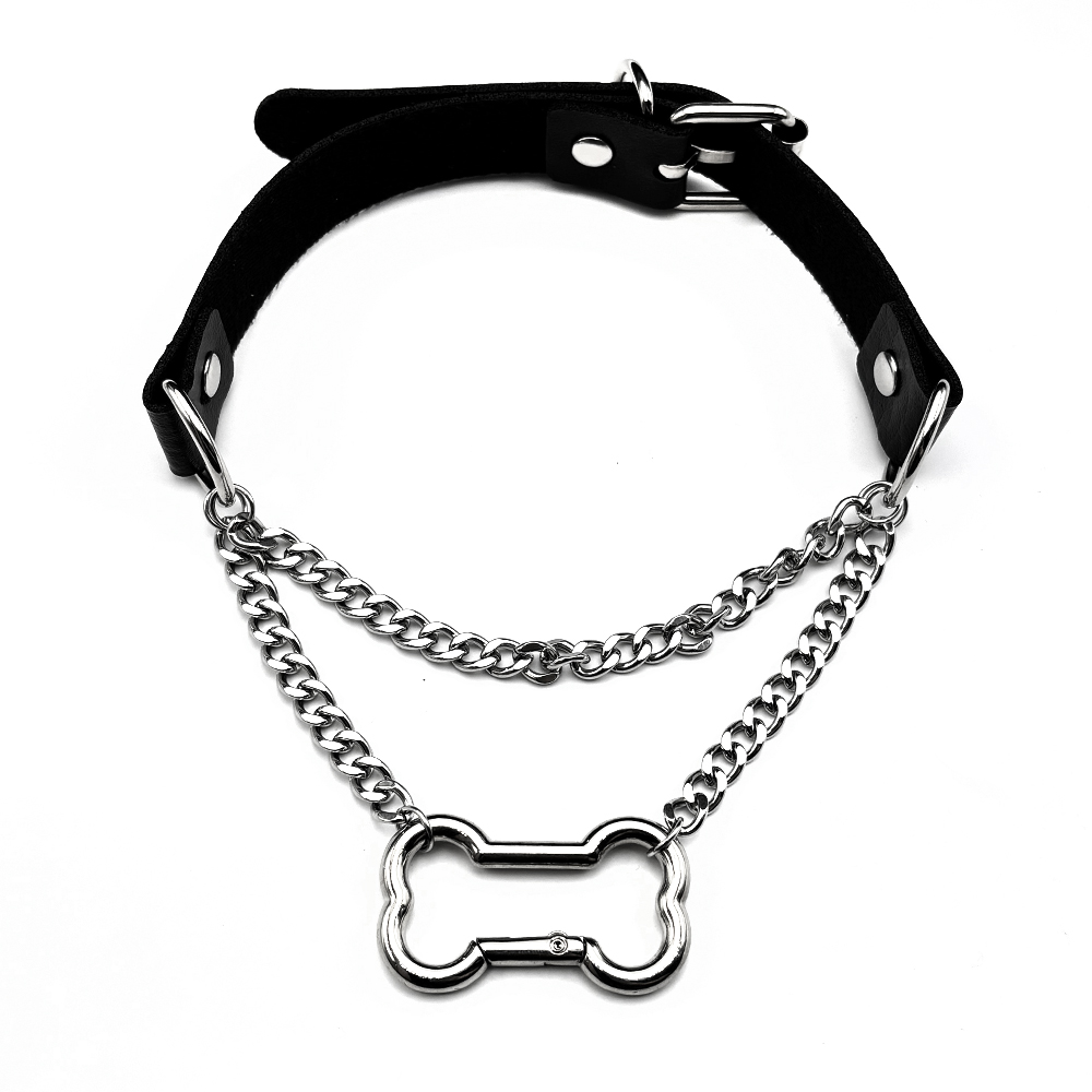 Collar gótico de cuero PU con  - Street Fashion Show reseña y precio