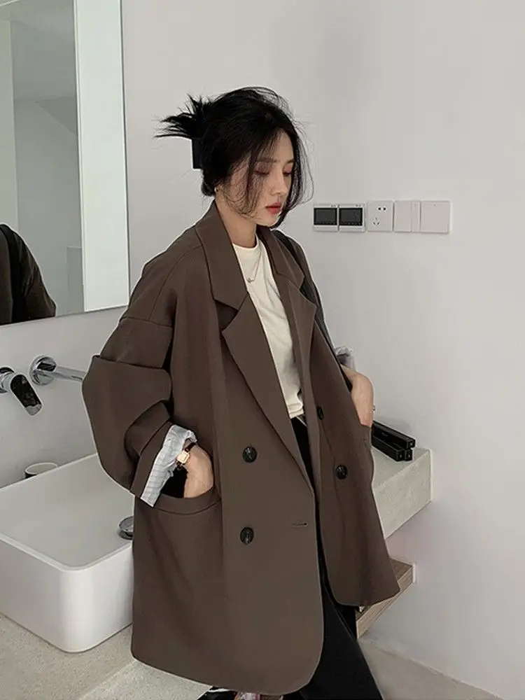 Blazer marrón Vintage para muj - Street Fashion Official reseña y precio